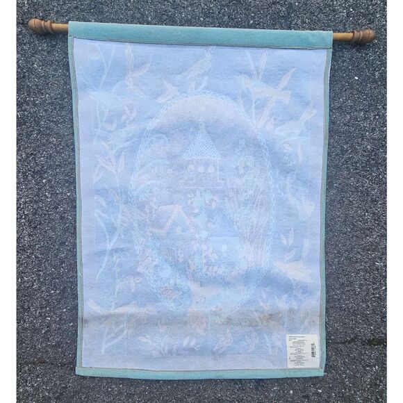 Vintage Garden Serenade Song Bird Wall Tapestry & Wooden Pole 36" x 24" - Picture 2 of 3